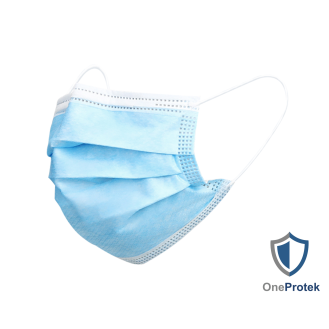Masques Médicaux 3 Plis EN14683 Type IIR Bleu - Boîte de 50 pièces - Conditionnés en 5 Sachets de 10 Masques - Confortables et élastiques résistants-Lire la description
