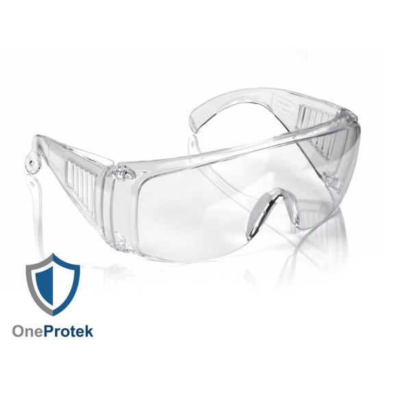 Boîte de 12 Lunettes de protection anti-éclaboussures - Transparentes - Taille unique-Lire la description