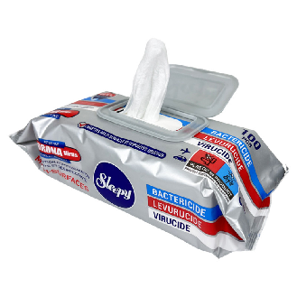 Sleepy - Lot de 12 paquets de Lingettes Desinfectantes Antibacteriennes - Mains & Surfaces - Travel Pack 100 lingettes-Lire la description