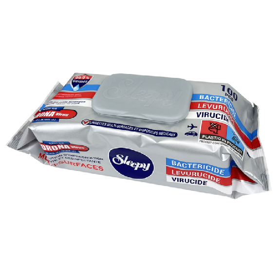 Sleepy - Lot de 12 paquets de Lingettes Desinfectantes Antibacteriennes - Mains & Surfaces - Travel Pack 100 lingettes Sleepy - Lot de 12 paquets de Lingettes Desinfectantes Antibacteriennes - Mains & Surfaces - Travel Pack 100 lingettes-Lire la description
