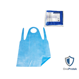 Tabliers jetables Bleu en Polyéthylène (PE) - Sachet de 100 pièces - Épaisseur de 25 microns - Haute qualité, polyvalent - Taille unique (119 cm)-Lire la description
