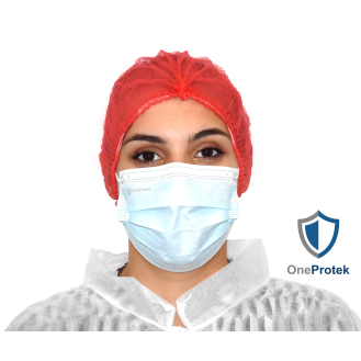 Charlottes jetables pour cheveux - Sachet de 100 Pièces (Rouge) - Double élastique - Bouffants respirants et résistants-Lire la description