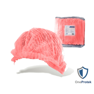 Charlottes jetables pour cheveux - Sachet de 100 Pièces (Rouge) - Double élastique - Bouffants respirants et résistants-Lire la description