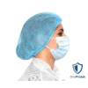 Charlottes jetables pour cheveux - Sachet de 100 Pièces (Bleu) - Double élastique - Bouffants respirants et résistants