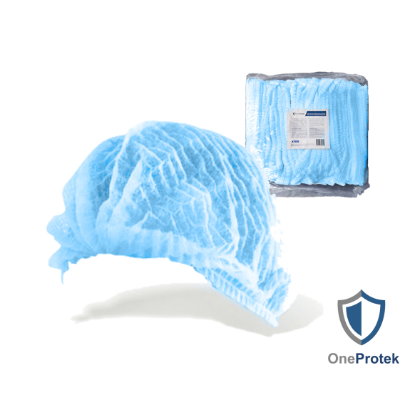 Charlottes jetables pour cheveux - Sachet de 100 Pièces (Bleu) - Double élastique - Bouffants respirants et résistants-Lire la description