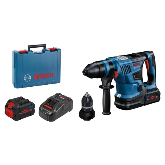 Bosch Akku-Bohrhammer BITURBO mit SDS plus GBH 18V-34 CF mit 2x Akku ProCORE18V 8.0Ah-Beschreibung lesen