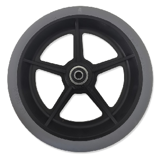 Rueda maciza completa de 200x30 mm para sillas de ruedas. (8x1-1/4") MACIZA, LLANTA NEGRA-Leer más