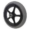 Rueda maciza completa de 200x30 mm para sillas de ruedas. (8x1-1/4") MACIZA, LLANTA NEGRA