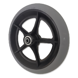 Rueda maciza completa de 200x30 mm para sillas de ruedas. (8x1-1/4") MACIZA, LLANTA NEGRA-Leer más