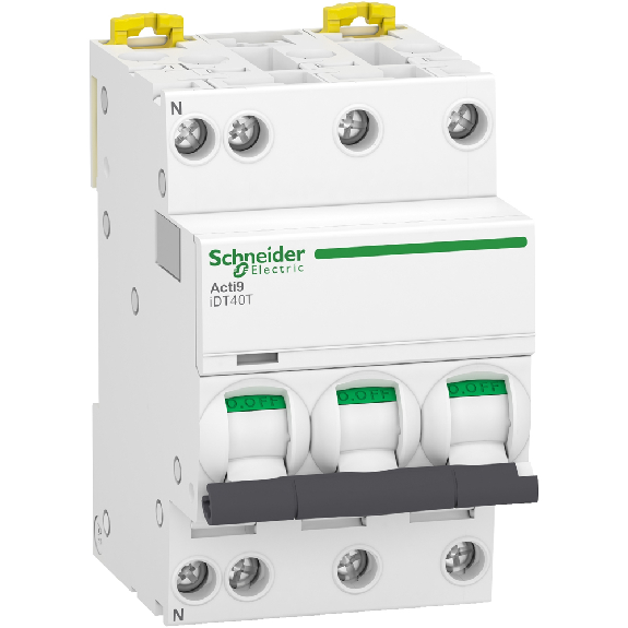 Disjoncteur modulaire ACTI9 IDT40N 3P+N courbe C 6000A / 10kA 20A - SCHNEIDER ELECTRIC - A9P24720 Disjoncteur modulaire ACTI9 IDT40N 3P+N courbe C 6000A / 10kA 20A - SCHNEIDER ELECTRIC - A9P24720-Lire la description