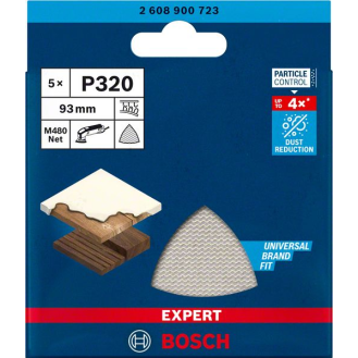 Bosch EXPERT M480 Schleifnetz fr Deltaschleifer, 93 mm, K 320, 5-tlg.-Beschreibung lesen