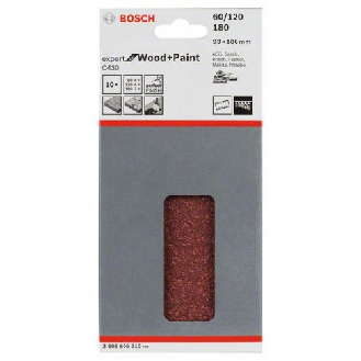 Schleifblatt C430, 93 x 186 mm, 4 x 60, 4 x 120, 2 x 180, 8 Löcher, 10er-Pack-Beschreibung lesen