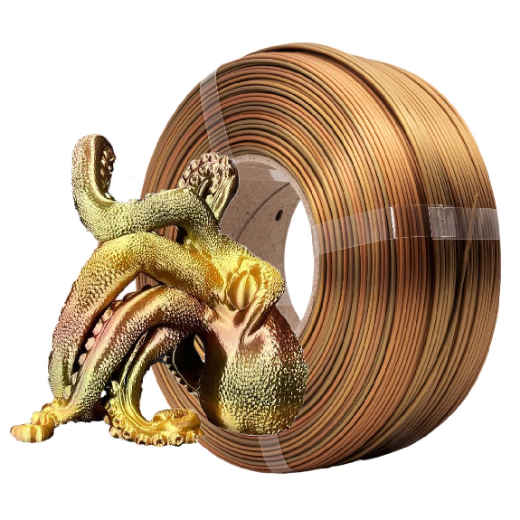 Refill PLA Silk Rainbow Amber - 1.75mm, 1000g-Leer más