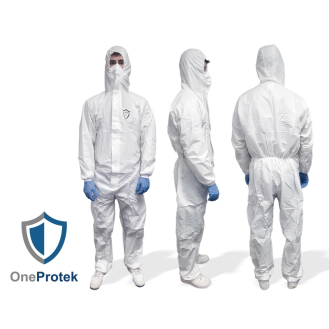 OneProtek - Combinaison de protection jetable type 5-B/6-B C500 - Fermeture éclair - Blanc - Taille XL - Sachet unitaire-Lire la description