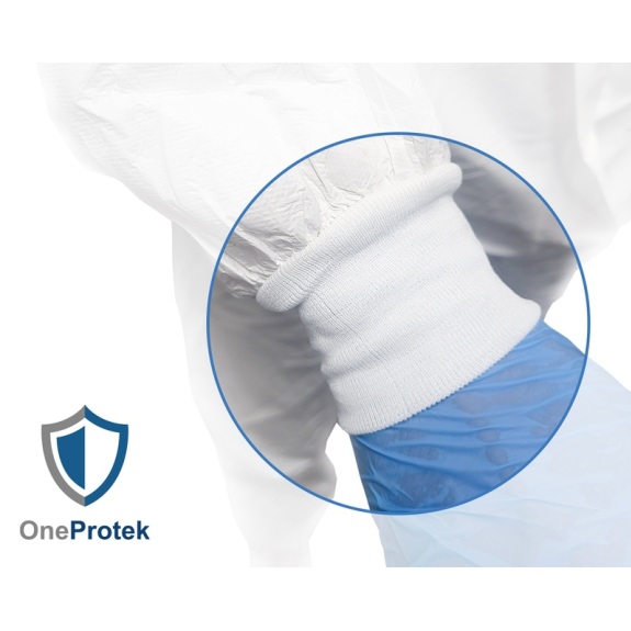 OneProtek - Combinaison de protection jetable type 5-B/6-B C500 - Fermeture éclair - Blanc - Taille L - Sachet unitaire-Lire la description