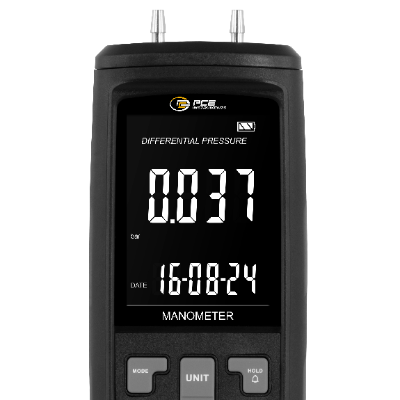 PCE Instruments Manometer PCE-PME 1 Messbereich -10...10mbar |Auflösung 0,1mbar |12 Einheiten wählbar|Software|Speicher-Beschreibung lesen