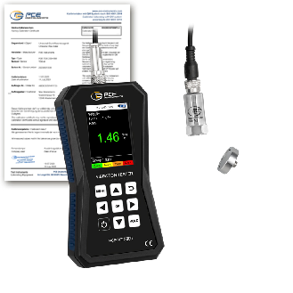 PCE Instruments Vibrationsmesser PCE-VT 3800-ICA mit ISO-Zertifikat |ext. Sensor |Speicher |Software |Spitzenwertmessung-Beschreibung lesen