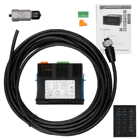 PCE Instruments Beschleunigungsaufnehmer PCE-PVS 20-DPD-U inkl. Anzeige |± 25,4 mm/s |31500Hz |MIL-C-5015 Anschluss-Beschreibung lesen