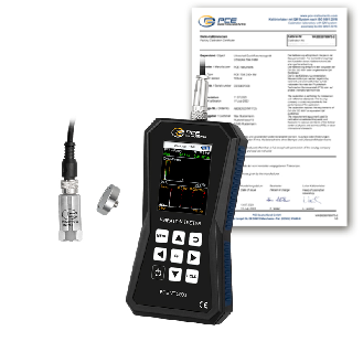 PCE Instruments Vibrationsmessgerät PCE-VT 3900-ICA inkl. ISO-Zertifikat |FFT Analyse |Routenmessung |ISO 10816-3-Beschreibung lesen