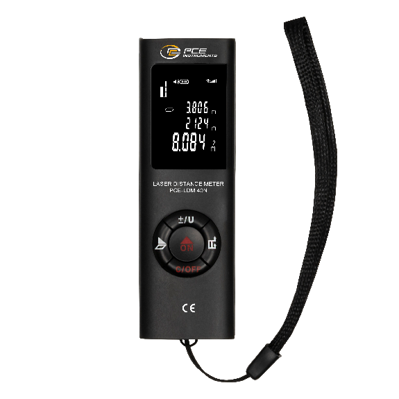PCE Instruments Laserentfernungsmesser PCE-LDM 40N |Volumen |Fläche |0,05 . 40 m |Auflösung 0,001 m |Pythagoras Funktion-Beschreibung lesen