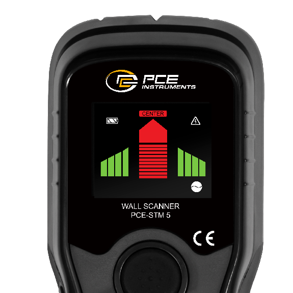 PCE Instruments Kabelsuchgerät PCE-STM 5 erkennt Metall|Holzbalken & Stromleitungen |Messtiefe 60mm|Mittelpunkt-Anzeige-Beschreibung lesen