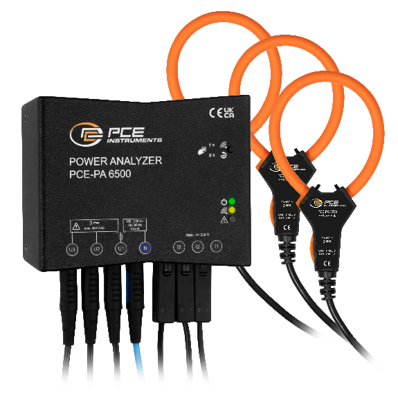 PCE Instruments Leistungsmessgerät PCE-PA 6500 F50 |3 Rogowski Spule 50mm |2..20000 A RMS Flexible |App |32 GB Speicher-Beschreibung lesen