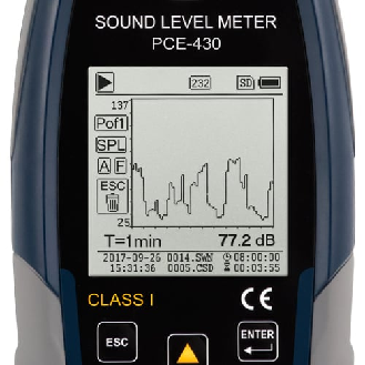 PCE Instruments Schallpegelmessgerät PCE-430 inkl. Kalibrator PCE-SC 09 |ISO-Zertifikat |Genaugikeitsklasse 1-Beschreibung lesen
