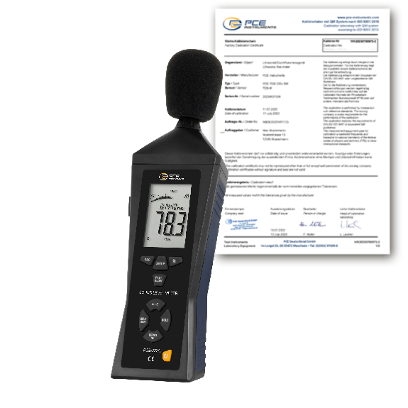 PCE Instruments Schallpegelmessgerät PCE-322A-ICA inkl. ISO-Zertifikat |30.. 130dB | Genau ±1,5dB |Frequenz 31,5Hz..8kHz-Beschreibung lesen