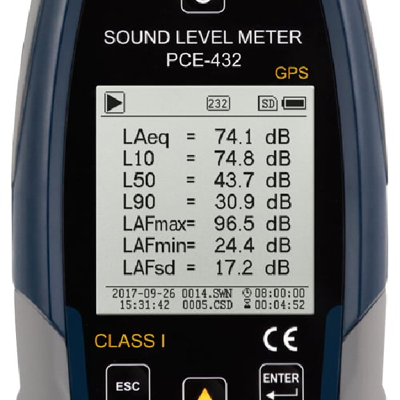 Schallpegelmessgerät Klasse I mit GPS und ISO-Zertifikat-Beschreibung lesen