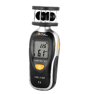 PCE Instruments Anemometer PCE-A 430 |0,7... 30 m/s |bis 105 km/h |kn |mph |C° |F° |Beaufort-Skala |MAX, AVG Anzeige-Beschreibung lesen