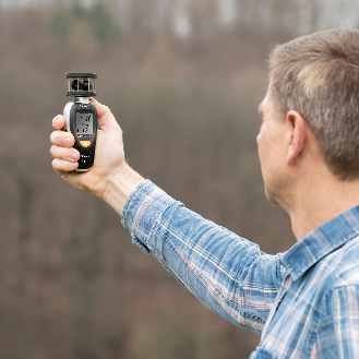 PCE Instruments Anemometer PCE-A 430 |0,7... 30 m/s |bis 105 km/h |kn |mph |C° |F° |Beaufort-Skala |MAX, AVG Anzeige-Beschreibung lesen