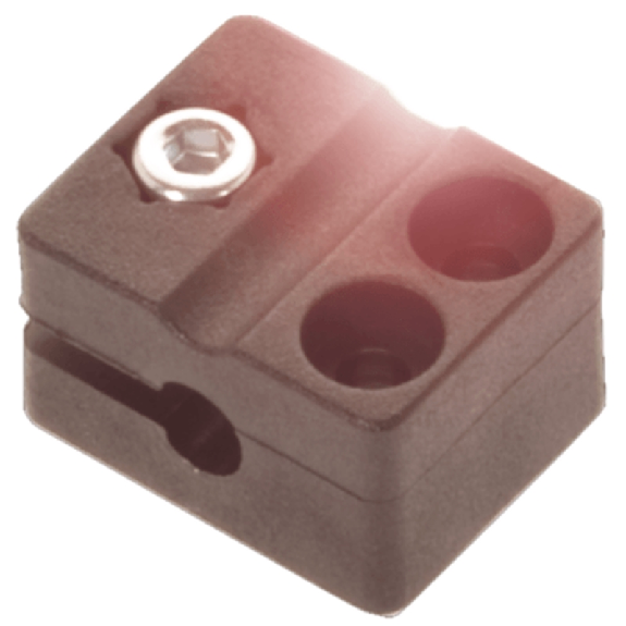 Bloc de serrage pour détecteur Ø5mm ou M5, PA 6, 16x12x20mm - BES 05,0-KB-3 (BAM0098)-Lire la description