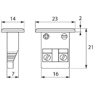 Embase 17x8mmThermocouple mini enclipsable K Chromel/Alumel Vert - EFMCK IEC-Lire la description