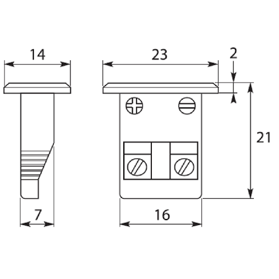 Embase 17x8mmThermocouple mini enclipsable K Chromel/Alumel Vert - EFMCK IEC-Lire la description