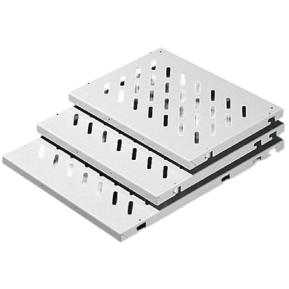 Tablette fixe, prof. 700mm, charge 50kg 800x29x700mm (LxHxP) - DK 7186.735-Lire la description