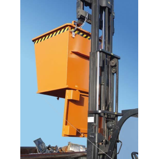 Klappbodenbehälter 1,0m³ L1200xB1040xH1270mm lackiert gelborange ohne Zentrierwände-Beschreibung lesen