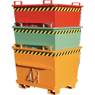 Klappbodenbehälter 0,7 m³ L1200xB1040xH970mm lack.feuerrot o.Zentrierwände-Beschreibung lesen