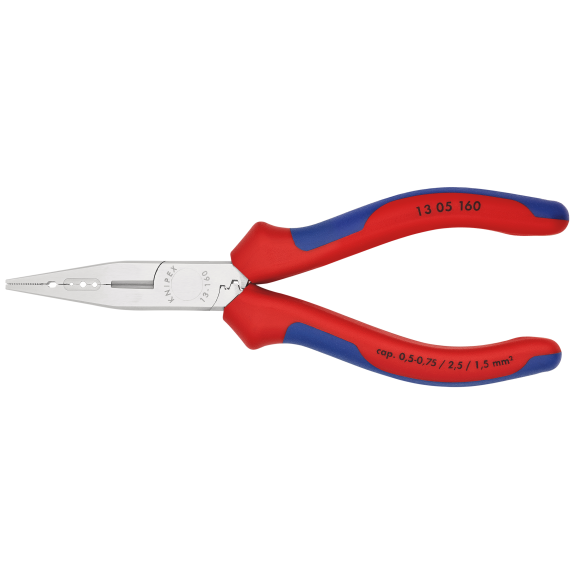 Verdrahtungszange L.160mm 0,5-0,75/1,5/2,5 mm² verchr.Mehrkomp.-Hüllen-Beschreibung lesen