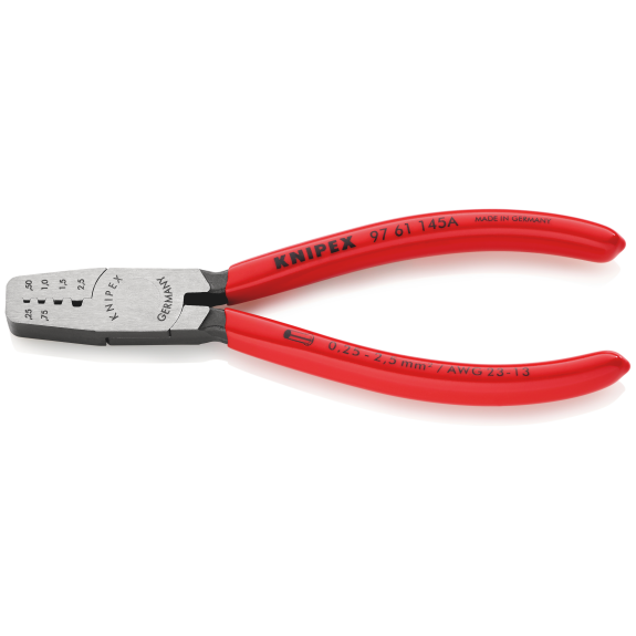 Aderendhülsenzange L.145mm 0,25-2,5 (AWG 23-13) mm² pol.Ku.-Überzug Aderendhülsenzange L.145mm 0,25-2,5 (AWG 23-13) mm² pol.Ku.-Überzug-Beschreibung lesen