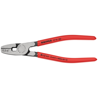 Aderendhülsenzange L.180mm 0,5-6,0 (AWG 20-10) mm² pol.Ku.-Überzug-Beschreibung lesen
