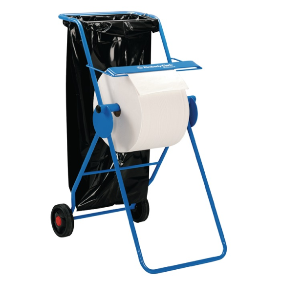 Support au sol 6155 H1090xL500xP740env. mm mobile, avec support pour sacs poubelles-Leer más