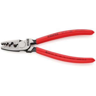 Aderendhülsenzange L.180mm 0,25-16,0 (AWG 23-5) mm² pol.Ku.-Überzug-Beschreibung lesen