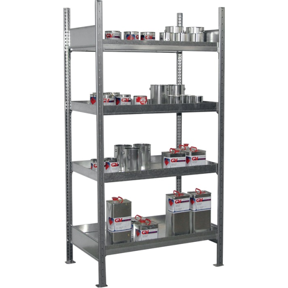 Petit rack à conteneurs L1000xP600xH2000mm Rack de base avec 4 étagères à plateaux-Leer más