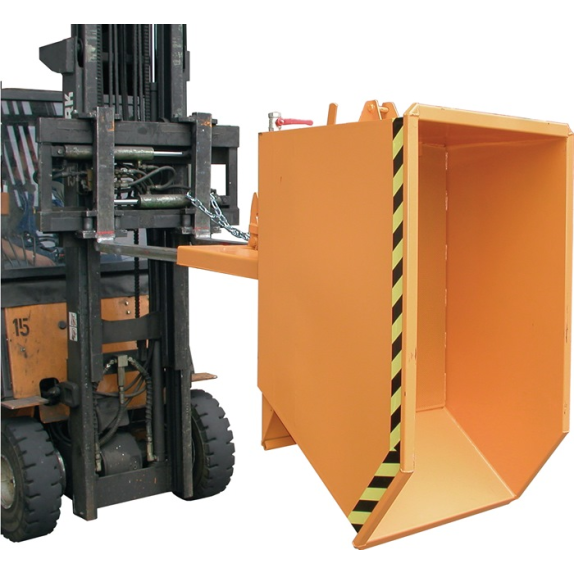 Spänebehälter 0,75m³ L1440xB1280xH680mm gelborange lack.Trgf.1000kg dop.BD-Beschreibung lesen