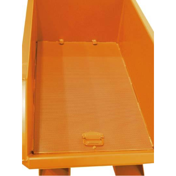 Spänebehälter 0,75m³ L1440xB1280xH680mm gelborange lack.Trgf.1000kg dop.BD-Beschreibung lesen