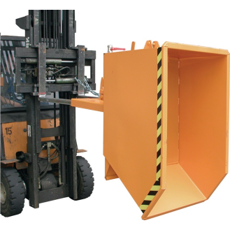 Spänebehälter 0,75m³ L1440xB1280xH680mm gelborange lack.Trgf.1000kg dop.BD-Beschreibung lesen