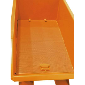 Spänebehälter 0,75m³ L1440xB1280xH680mm gelborange lack.Trgf.1000kg dop.BD-Beschreibung lesen