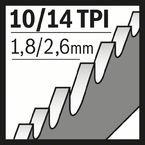 Säbelsägeblt S 1122 VF L.225mm B.19mm TPI 10-14 1,8-2,6mm 25 St./Karte-Beschreibung lesen