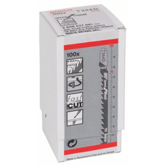 Stichsägeblt T 244 D Speed for Wood L.100mm Zahnteilung 4-5,2mm HCS 100er Pack-Beschreibung lesen