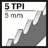Säbelsägeblt S 1531 L L.240mm B.19mm TPI 5 5mm geschr.,geschl.2er Pk.
